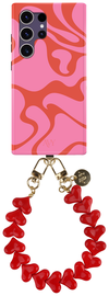 AVY Samsung Galaxy S24 Ultra MagSafe Hoesje met Koord 30CM Rose Hearts afbeelding