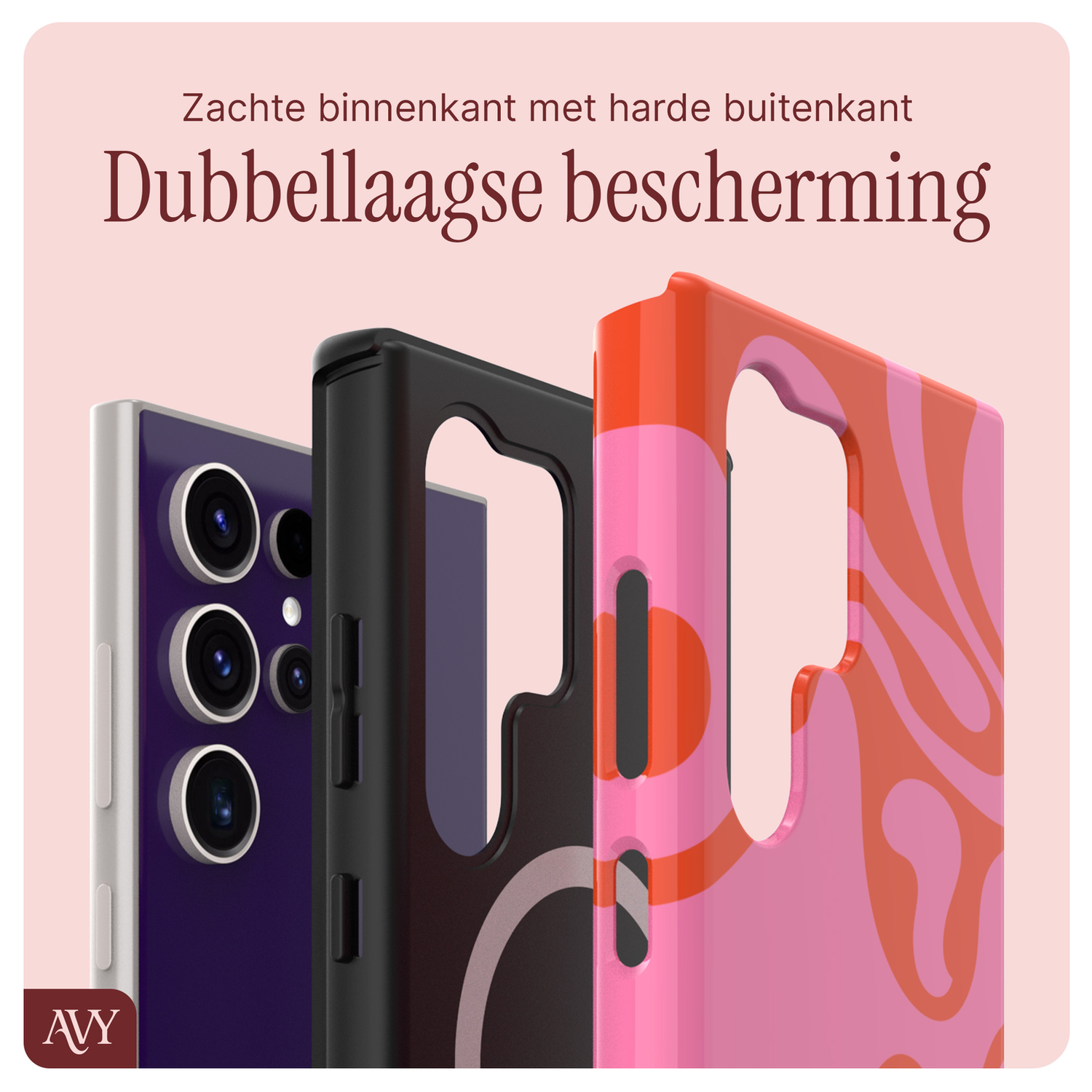 AVY Samsung Galaxy S24 Ultra MagSafe Hoesje met Koord 130CM Rosé Twist afbeelding 7