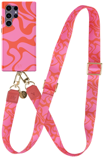 AVY Samsung Galaxy S24 Ultra MagSafe Hoesje met Koord 130CM Rosé Twist afbeelding 1