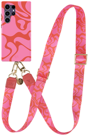 AVY Samsung Galaxy S24 Ultra MagSafe Hoesje met Koord 130CM Rosé Twist afbeelding