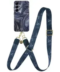 AVY Samsung Galaxy S25 MagSafe Hoesje met Koord 130CM Obscura Blue afbeelding