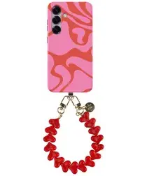 AVY Samsung Galaxy S25 MagSafe Hoesje met Koord 30CM Rose Hearts afbeelding