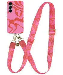AVY Samsung Galaxy S25 MagSafe Hoesje met Koord 130CM Rosé Twist afbeelding