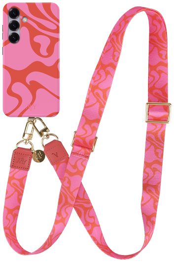 AVY Samsung Galaxy S25 MagSafe Hoesje met Koord 130CM Rosé Twist afbeelding 1
