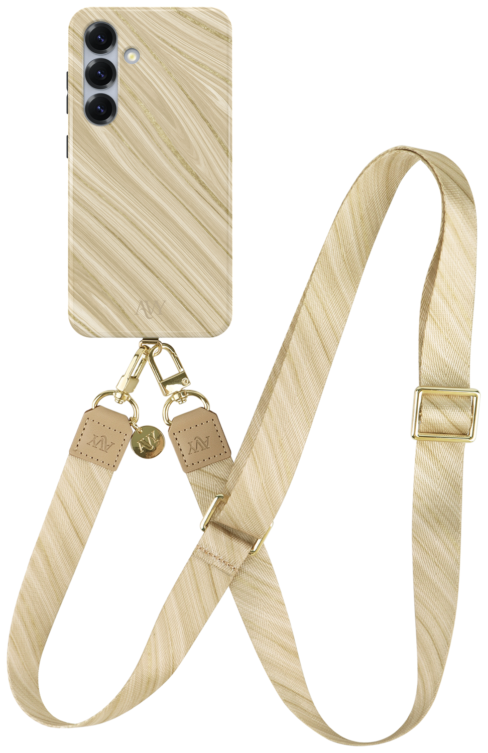 AVY Samsung Galaxy S24 Plus MagSafe Hoesje met Koord 130CM Aurum Gold afbeelding 1