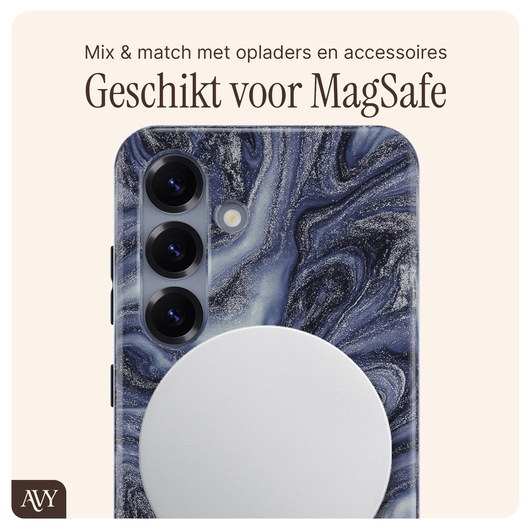 AVY Samsung Galaxy S24 Plus MagSafe Hoesje met Koord 30CM Marmer Hearts afbeelding 6