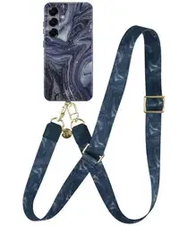 AVY Samsung Galaxy S24 Plus MagSafe Hoesje met Koord 130CM Obscura Blue afbeelding