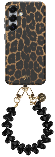 AVY Samsung Galaxy S24 Plus MagSafe Hoesje met Koord 30CM Panther Hearts afbeelding 1