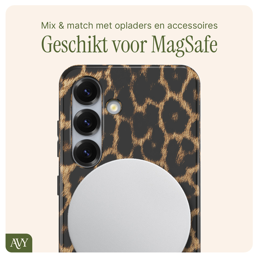 AVY Samsung Galaxy S24 Plus MagSafe Hoesje met Koord 30CM Panther Hearts afbeelding 7