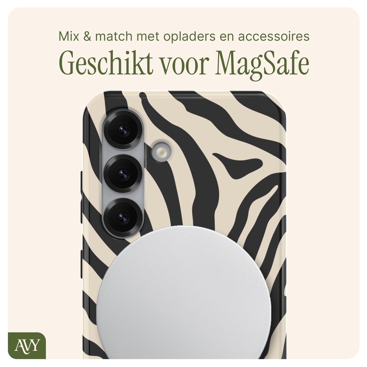AVY Samsung Galaxy S24 Plus MagSafe Hoesje met Koord 30CM Safari Hearts afbeelding 7