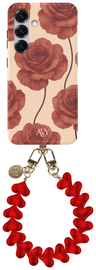 AVY Samsung Galaxy S24 Plus MagSafe Hoesje met Koord 30CM Hearts & Roses