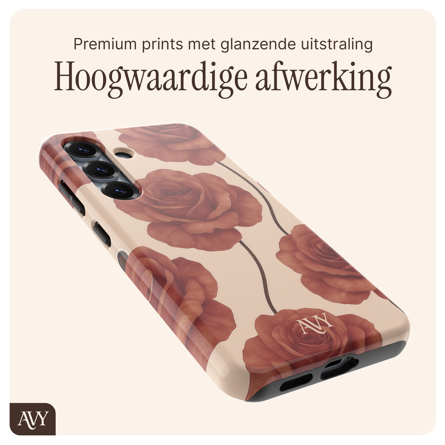AVY Samsung Galaxy S24 Plus MagSafe Hoesje met Koord 32CM Botanique Roses afbeelding 6