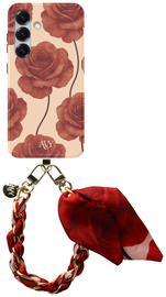 AVY Samsung Galaxy S24 Plus MagSafe Hoesje met Koord 32CM Botanique Roses