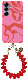 AVY Samsung Galaxy S24 Plus MagSafe Hoesje met Koord 30CM Rose Hearts