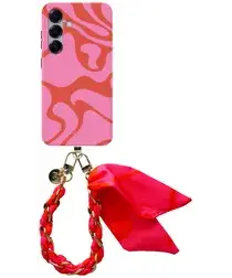 AVY Samsung Galaxy S24 Plus MagSafe Hoesje met Koord 32CM Rosé Twist afbeelding
