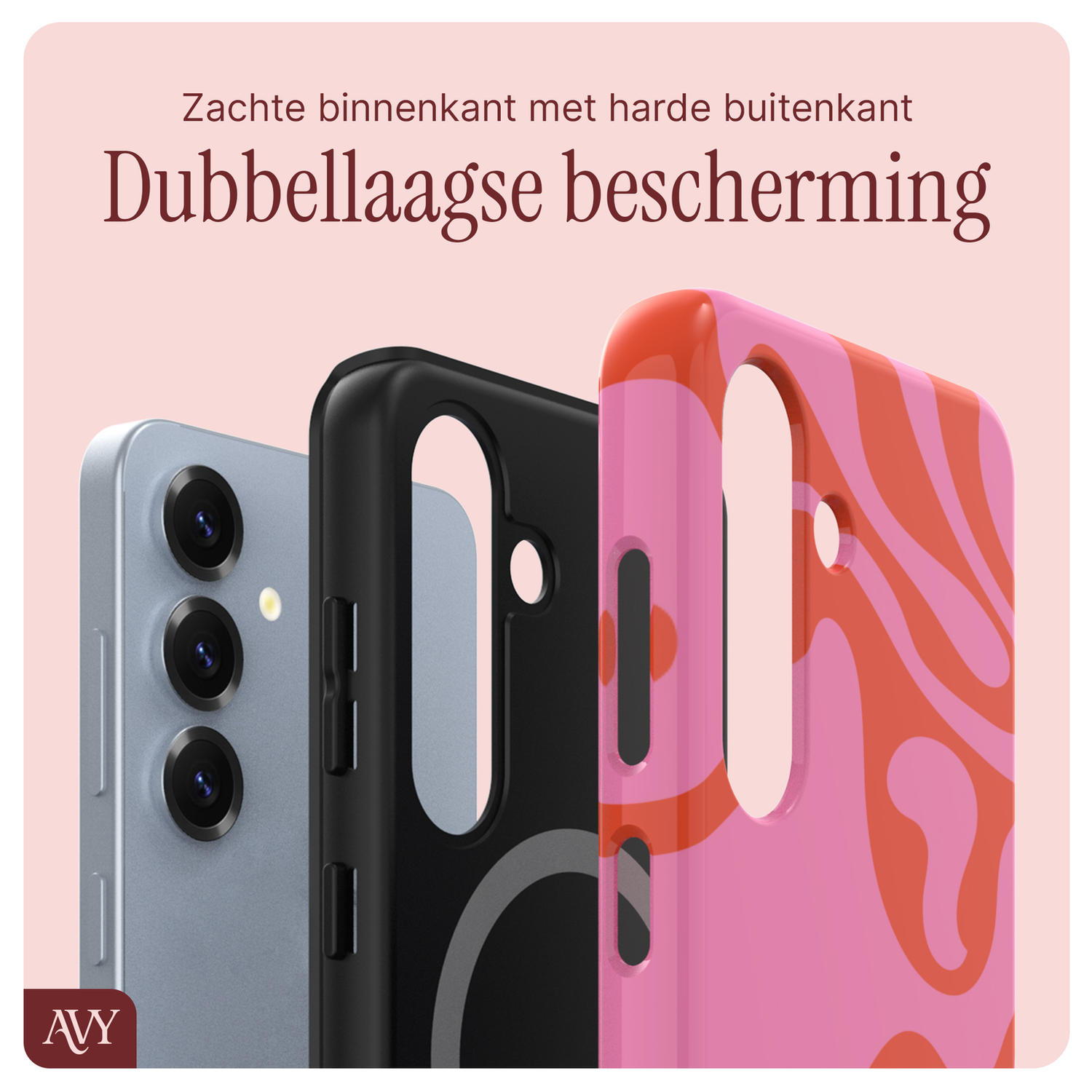 AVY Samsung Galaxy S24 Plus MagSafe Hoesje met Koord 32CM Rosé Twist afbeelding 8