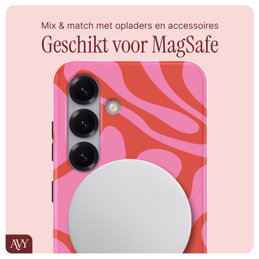 AVY Samsung Galaxy S24 Plus MagSafe Hoesje met Koord 32CM Rosé Twist afbeelding 7