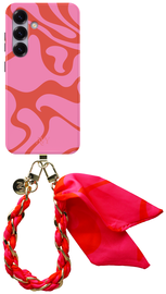 AVY Samsung Galaxy S24 Plus MagSafe Hoesje met Koord 32CM Rosé Twist