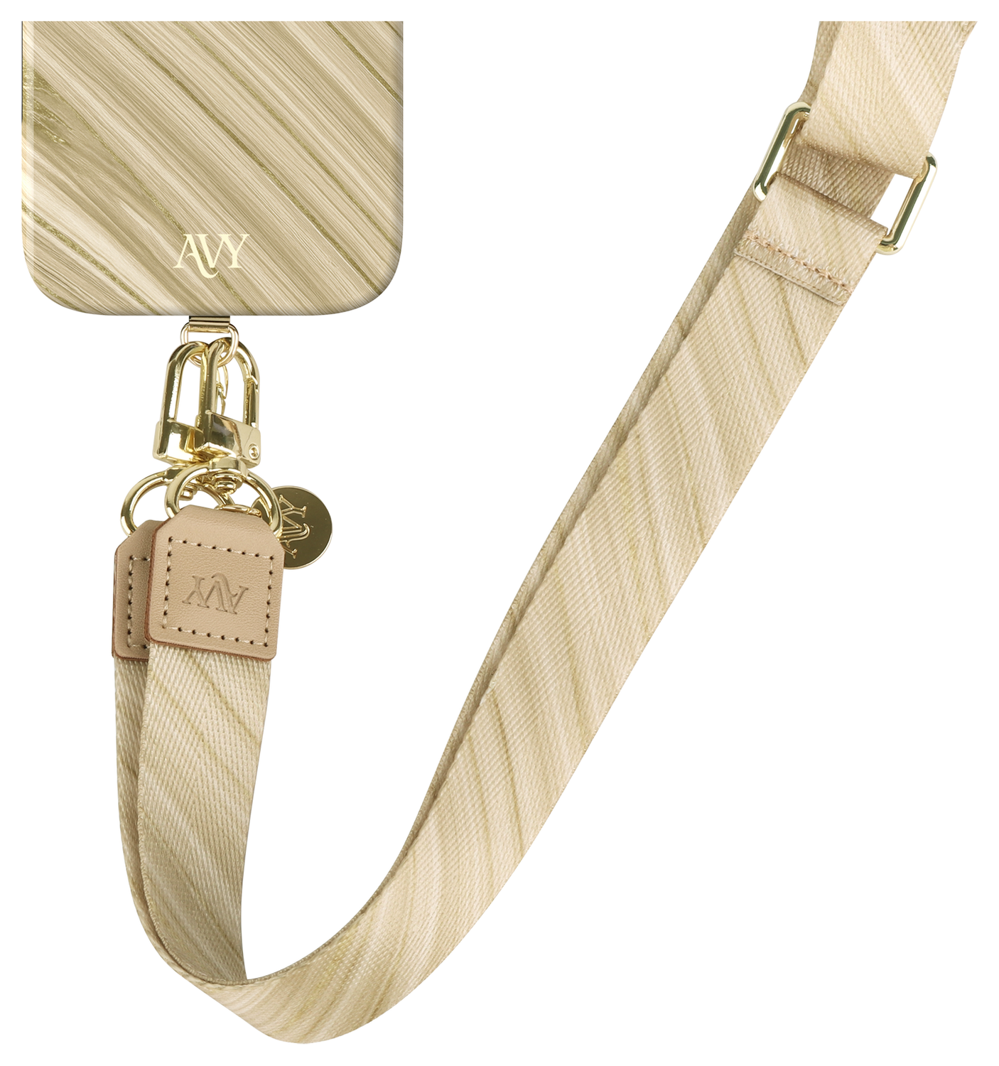 AVY Samsung Galaxy S24 MagSafe Hoesje met Koord 130CM Aurum Gold afbeelding 14