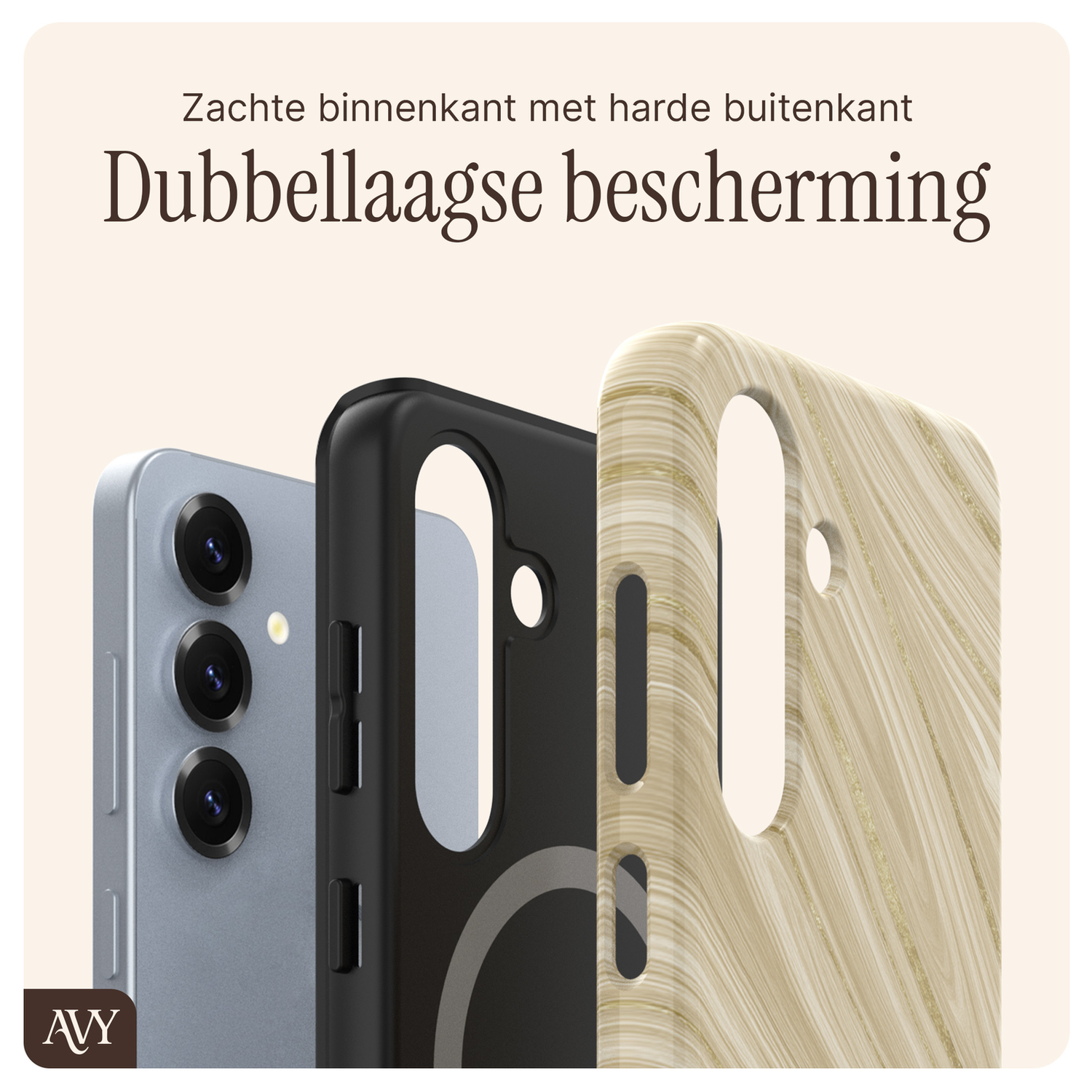 AVY Samsung Galaxy S24 MagSafe Hoesje met Koord 130CM Aurum Gold afbeelding 7