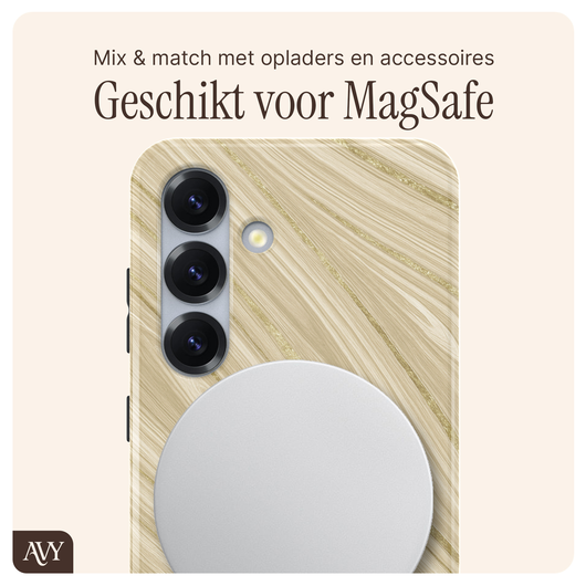 AVY Samsung Galaxy S24 MagSafe Hoesje met Koord 130CM Aurum Gold afbeelding 8