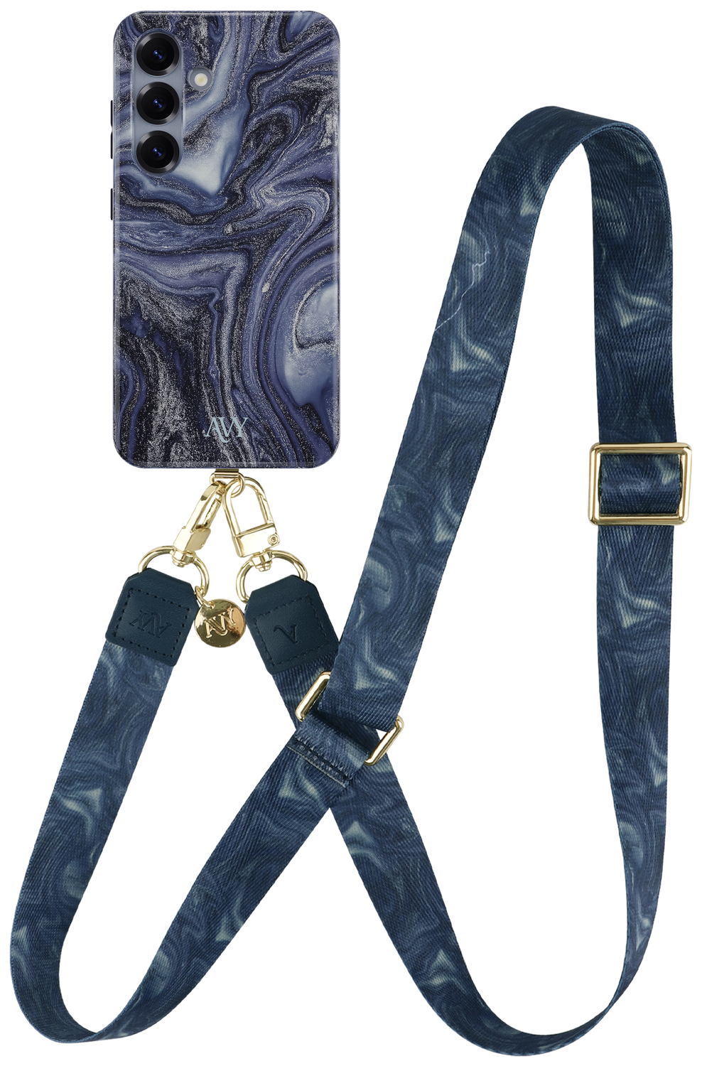 AVY Samsung Galaxy S24 MagSafe Hoesje met Koord 130CM Obscura Blue afbeelding 1