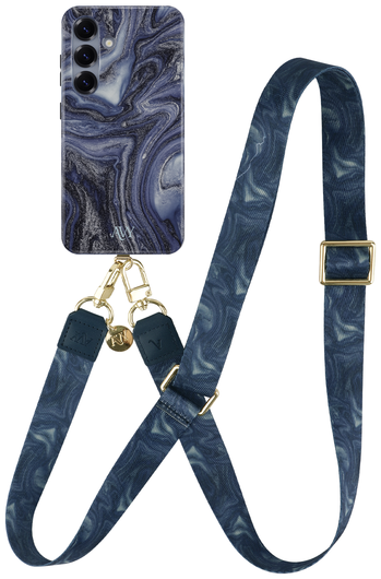 AVY Samsung Galaxy S24 MagSafe Hoesje met Koord 130CM Obscura Blue afbeelding 1