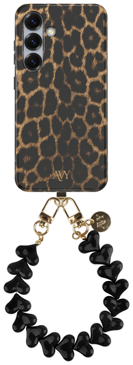 AVY Samsung Galaxy S24 MagSafe Hoesje met Koord 30CM Panther Hearts afbeelding 1
