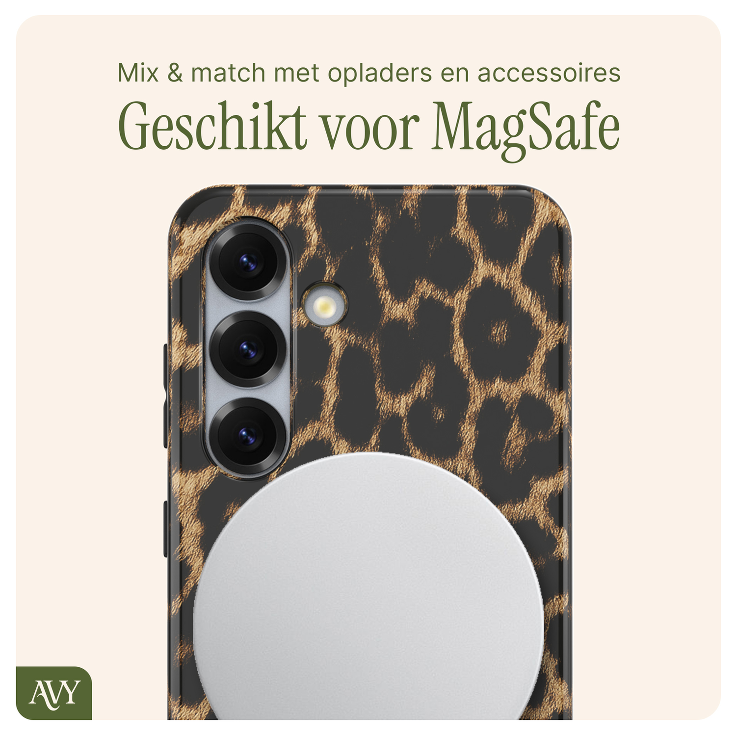 AVY Samsung Galaxy S24 MagSafe Hoesje met Koord 130CM Panthera Chic afbeelding 8