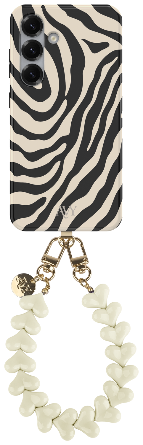 AVY Samsung Galaxy S24 MagSafe Hoesje met Koord 30CM Safari Hearts afbeelding 1