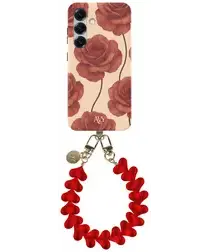 AVY Samsung Galaxy S24 MagSafe Hoesje met Koord 30CM Hearts & Roses afbeelding