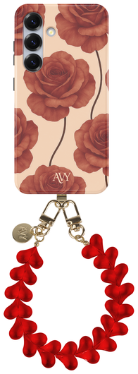 AVY Samsung Galaxy S24 MagSafe Hoesje met Koord 30CM Hearts & Roses afbeelding 1