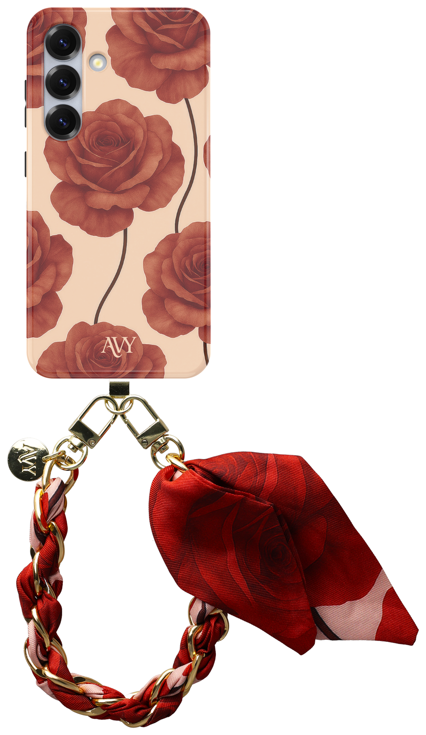 AVY Samsung Galaxy S24 MagSafe Hoesje met Koord 32CM Botanique Roses afbeelding 1