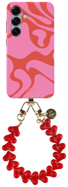 AVY Samsung Galaxy S24 MagSafe Hoesje met Koord 30CM Rose Hearts