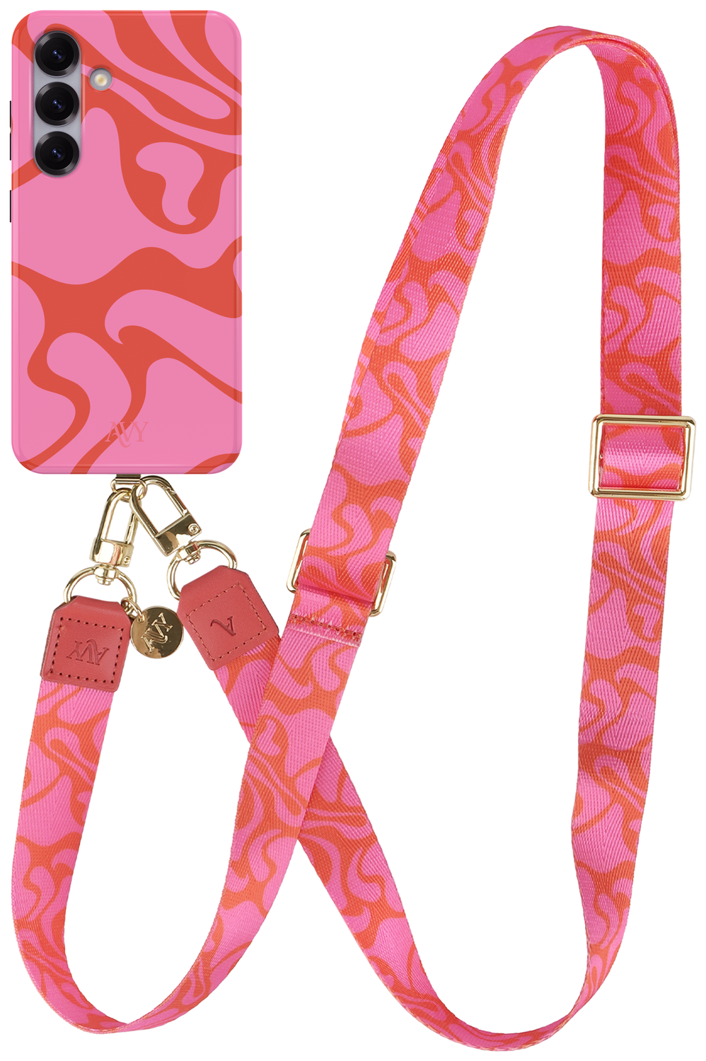 AVY Samsung Galaxy S24 MagSafe Hoesje met Koord 130CM Rosé Twist afbeelding 1