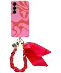 AVY Samsung Galaxy S24 MagSafe Hoesje met Koord 32CM Rosé Twist afbeelding