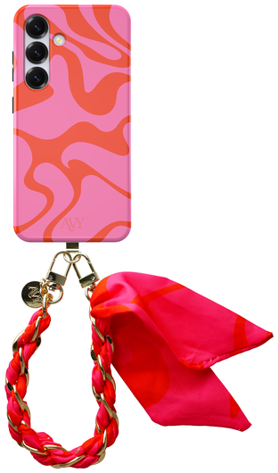 AVY Samsung Galaxy S24 MagSafe Hoesje met Koord 32CM Rosé Twist afbeelding 1