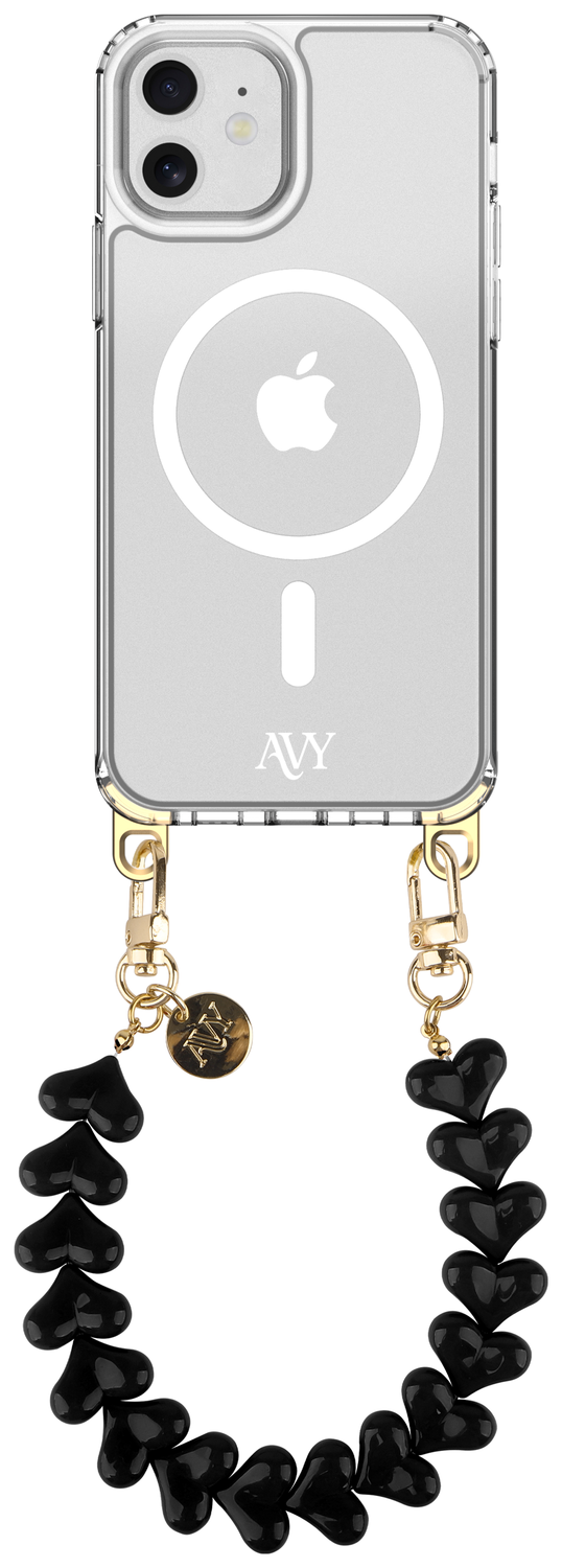 AVY Apple iPhone 11 Hoesje met Koord & MagSafe 30CM Cupid Black afbeelding 1