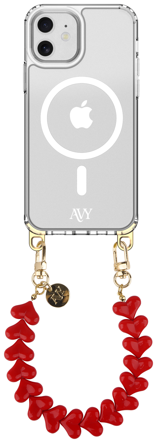 AVY Apple iPhone 11 Hoesje met Koord & MagSafe 30CM Cupid Red afbeelding 1