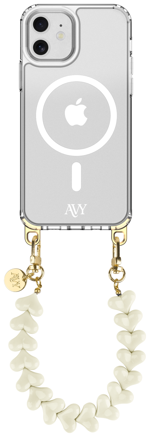 AVY Apple iPhone 11 Hoesje met Koord & MagSafe 30CM Cupid Beige afbeelding 1