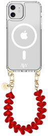 AVY Apple iPhone 11 Hoesje met Koord & MagSafe 30CM Cupid Clear Red