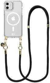 AVY Apple iPhone 11 Hoesje met Koord & MagSafe 130CM Tressé Black