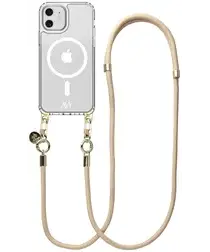 AVY Apple iPhone 11 Hoesje met Koord & MagSafe 130CM Tressé Beige afbeelding