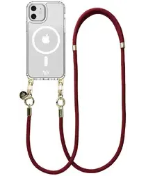 AVY Apple iPhone 11 Hoesje met Koord & MagSafe 130CM Tressé Red afbeelding