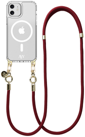 AVY Apple iPhone 11 Hoesje met Koord & MagSafe 130CM Tressé Red