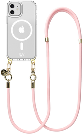AVY Apple iPhone 11 Hoesje met Koord & MagSafe 130CM Tressé Pink