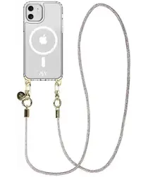 AVY Apple iPhone 11 Hoesje met Koord & MagSafe 120CM Silver Spark Long afbeelding
