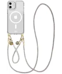 AVY Apple iPhone 11 Hoesje met Koord & MagSafe Set Silver Spark afbeelding