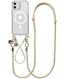 AVY Apple iPhone 11 Hoesje met Koord & MagSafe Set Pearl & Rope Beige afbeelding