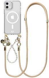 AVY Apple iPhone 11 Hoesje met Koord & MagSafe Set Pearl & Rope Beige
